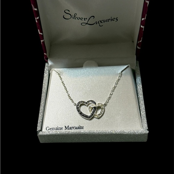 Kohl's Silver Double Heart Necklace - Picture 1 of 3